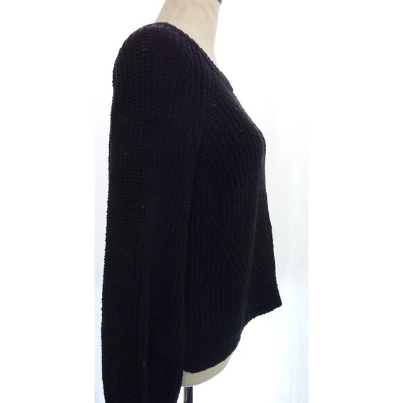 Madewell Black Cable Knit Cotton Sweater Pullover Medium - Picture 2 of 6